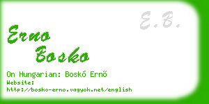 erno bosko business card
